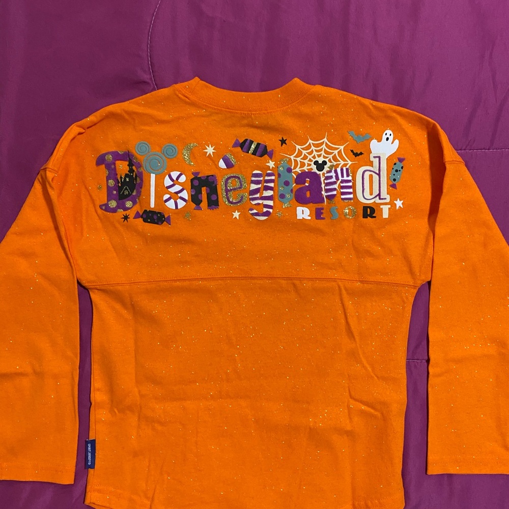 Disneyland Minnie Candy Treats Halloween Spirit Jersey Glitter Kids Size Small